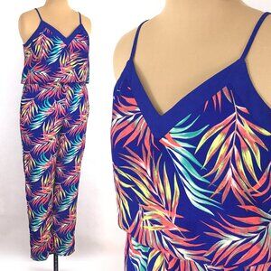 Neon Tropical Palm Jumpsuit